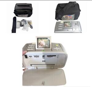 VTG 2005 HP Photosmart 475 Portable Compact Photo Printer w/ Case & Remote NWOB